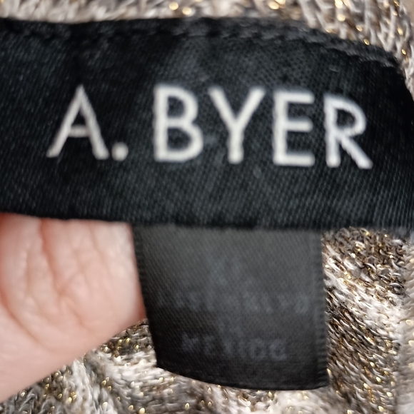 2‎ FOR $30 Casual Elegance: The Classic Gray Striped A BYER sweater(#1,043) - Picture 2 of 10